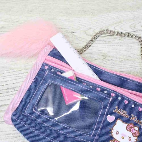 ペンケース デニムマルチポーチ サンリオ ハローキティ ギャル3 WH