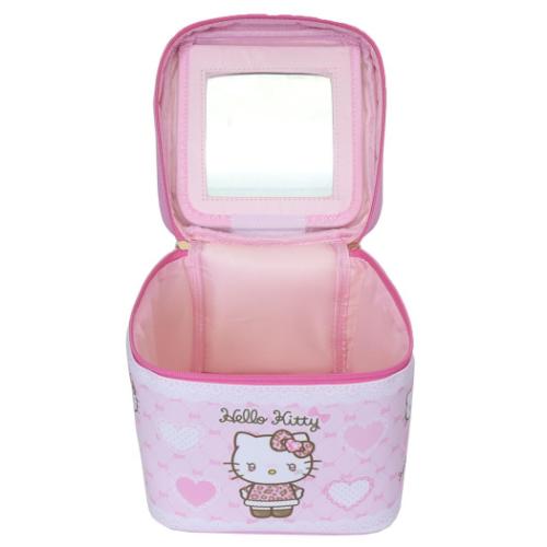 ミラー付きバニティポーチ コスメポーチ サンリオ ハローキティ ギャル