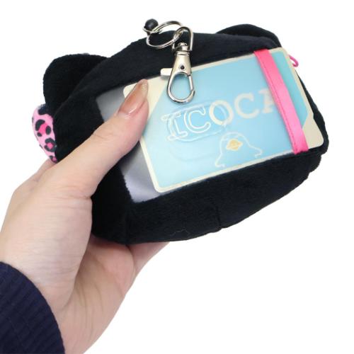 ハローキティ キャラクター 定期入れ＆小銭入れ フェイスリールパスケース ギャル3 BK サンリオ