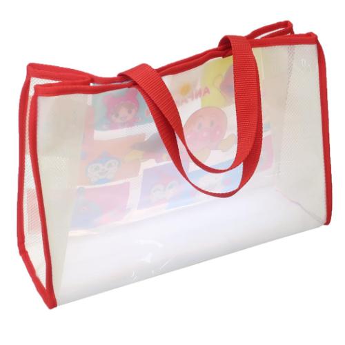 それゆけ!アンパンマン アニメキャラクター ビニールトートバッグ プールバッグ ブロック柄