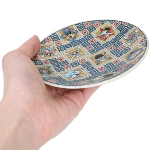 ワンピース 醤油皿 九谷焼 小皿 石畳紋 海賊旗 少年ジャンプ 金正陶器