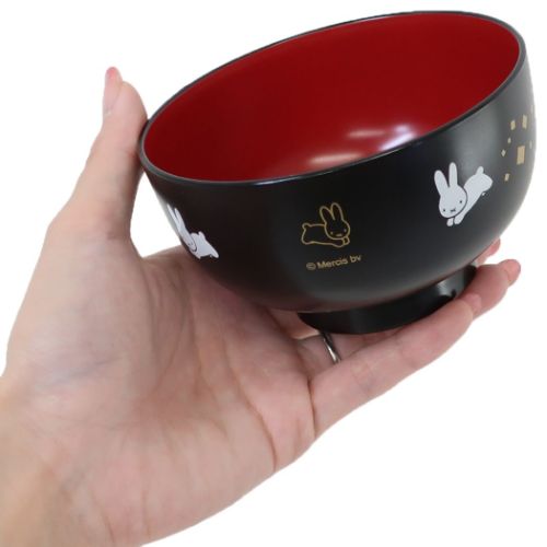 金正陶器 塗汁椀 お椀 ディックブルーナ ぶるーなうさぎ金風 黒 : 雑貨