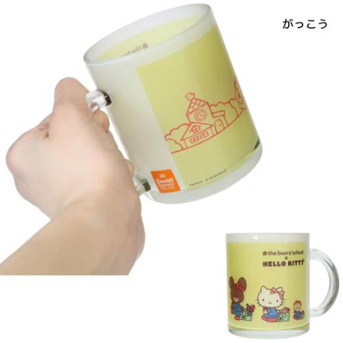 くまのがっこうxハローキティ マグカップ ガラスマグ がっこう