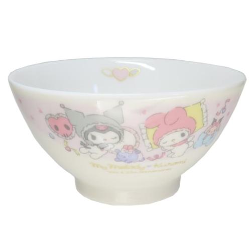 ライスボウル お茶碗 サンリオ マイメロディ＆クロミ マイメロディ50th＆クロミ20th パープル 金正陶器 食器 かわいい キャラクター