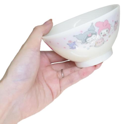 ライスボウル お茶碗 サンリオ マイメロディ＆クロミ マイメロディ50th＆クロミ20th パープル 金正陶器 食器 かわいい キャラクター