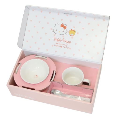 こども食器ギフトセット 食器セット サンリオ ハローキティ ピンクハート 金正陶器 女の子 子ども 子供 日本製食器 プレゼント