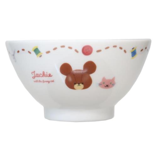 お茶碗 ライスボウル ジャッキーとねこ くまのがっこう 金正陶器