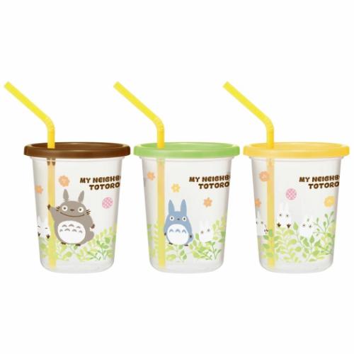 となりのトトロ グッズ プラカップ スタジオジブリ キャラクター ストロー付タンブラー3個