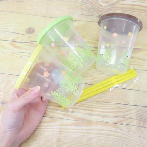 となりのトトロ グッズ プラカップ スタジオジブリ キャラクター ストロー付タンブラー3個
