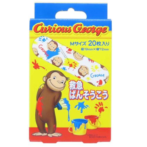 絆創膏 救急ばんそうこう Mサイズ 20枚入り おさるのジョージ スケーター