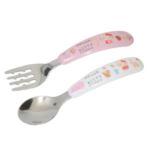 ハローキティ サンリオ キャラクター ステンレススプーン＆フォーク 食洗機対応ステンレス製スプーン＆フォーク フォレストフレンズ スケーター
