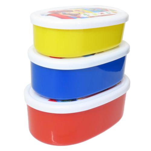 保存容器 抗菌シール容器3Pセット スーパーマリオ スケーター タッパー