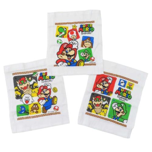 スーパーマリオ キャラクター おしぼりセット おしぼりタオル 3P