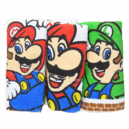 おしぼりセット おしぼりタオル 3P スーパーマリオ スケーター ハンドタオル