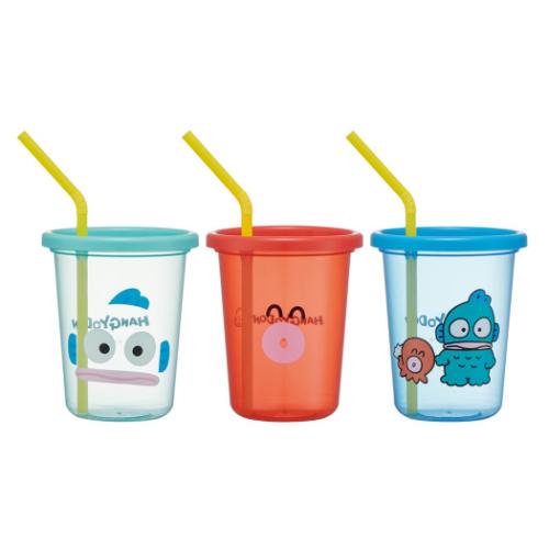 ハンギョドン グッズ 蓋付きプラコップ サンリオ キャラクター ストロー付タンブラー 3個セット 320ml