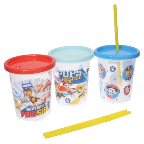 パウパトロール ストロー付タンブラー 3個セット プラカップ アニメキャラクター 23 スケーター