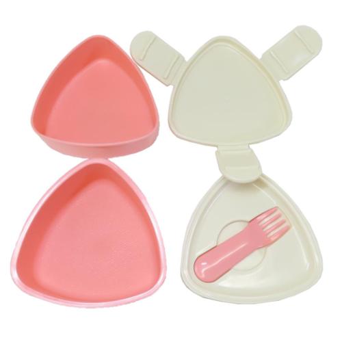 セサミストリート 抗菌三角おにぎり用ランチボックス2段 フォーク付き お弁当箱 500ml レトロ キャラクター