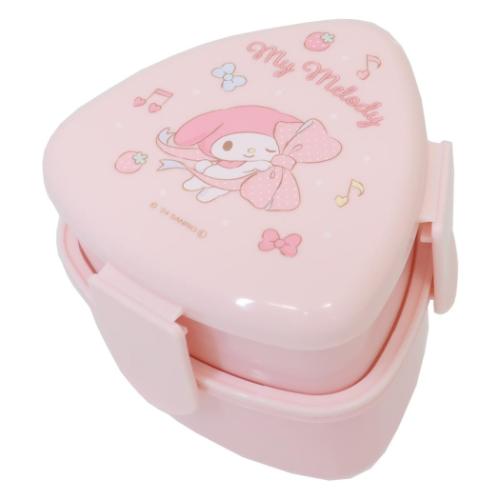 マイメロディ キャラクター お弁当箱 抗菌三角おにぎりランチボックス＆ケース ビッグリボン サンリオ グッズ