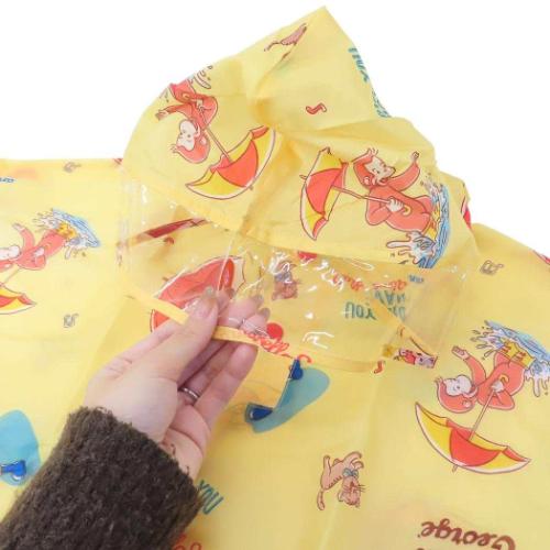 おさるのジョージ キッズレインポンチョ 90cm 子供用 レインウェア 23 絵本キャラクター グッズ
