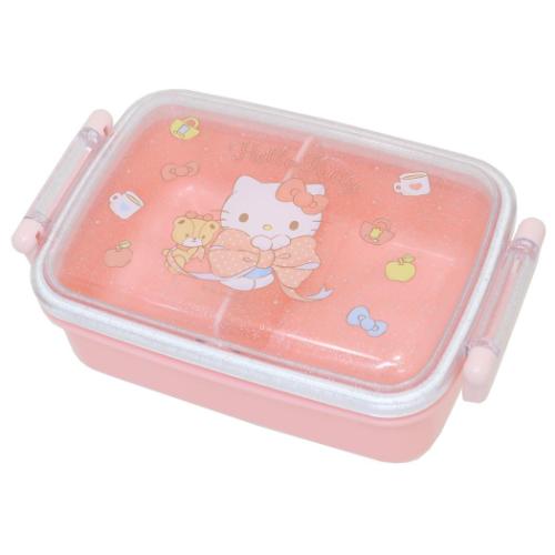 ハローキティ お弁当箱 抗菌食洗器対応ふわっとフタタイトランチボックス450ml 450ml ビックリボン サンリオ スケーター 一段ランチボックス