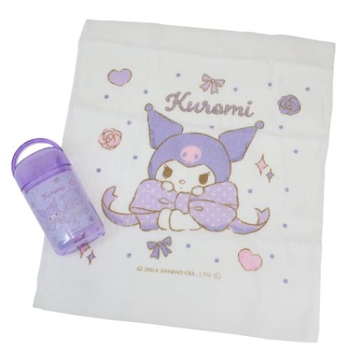 クロミ サンリオ キャラクター ミニタオル 抗菌ケース付おしぼり ビッグリボン