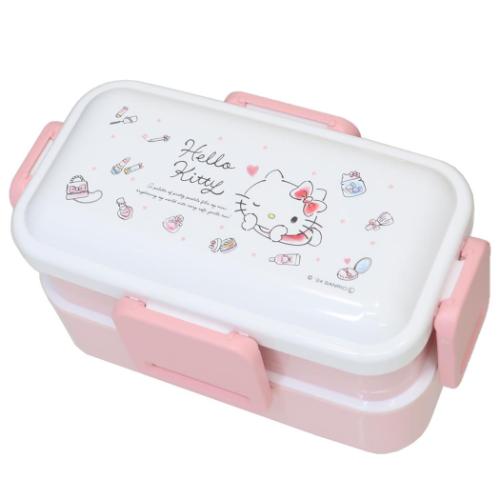 【未使用】スケーター　ハローキティ 塗二段弁当箱 (小判)ベルト付　レトロ お弁当箱 抗菌2段ふわっと弁当箱 サンリオ ハローキティ 600ml