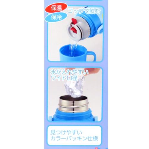 保温保冷水筒 パンどろぼう 超軽量コンパクト2WAYステンレスボトル 直