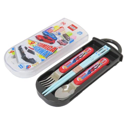 お箸＆フォーク＆スプーンセット 抗菌食洗対応スライドトリオセット TOMICA トミカ スケーター 新学期準備