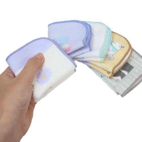 ミニタオル5Pセット ハンカチタオル5枚組 シンプル 新入学
