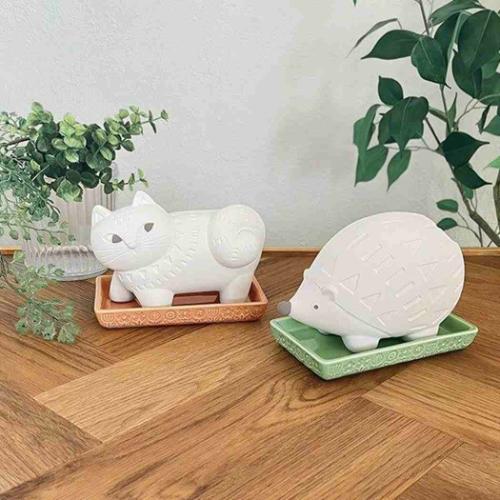 加湿器 潤いマスコット FIKA sanpo HEDGEHOG デコレ 素焼き エコグッズ 電源不要