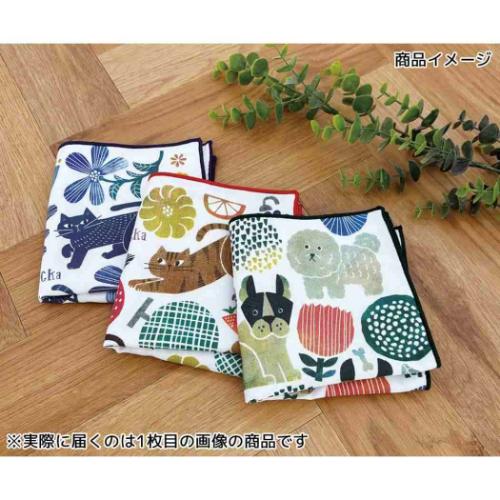 ミニタオル fikalycka ハンカチ 猫と花 プレゼント 爆買