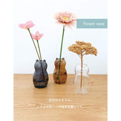 一輪挿し　花器　フラワーベース　花瓶　作家物　花片　花弁 花瓶 Glass cat vase ねこ デコレ フラワーベース 一輪挿し 爆買
