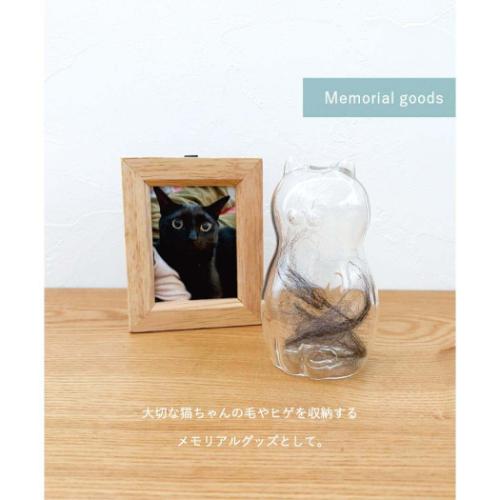 花瓶 Glass cat vase ねこ デコレ フラワーベース 一輪挿し : 雑貨