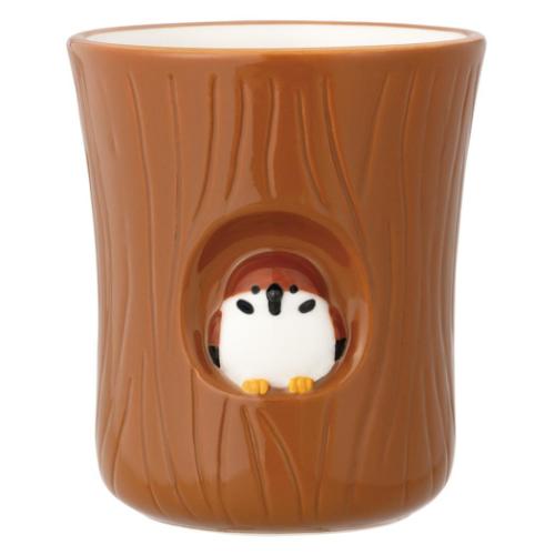 湯飲み ニホンノコトリ Japanese little bird 切り株湯呑み スズメ