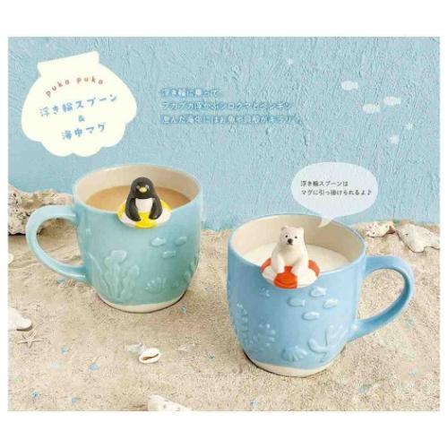 マグカップ 浮き輪スプーン＆海中マグ puka puka ペンギン デコレ プレゼント ギフト