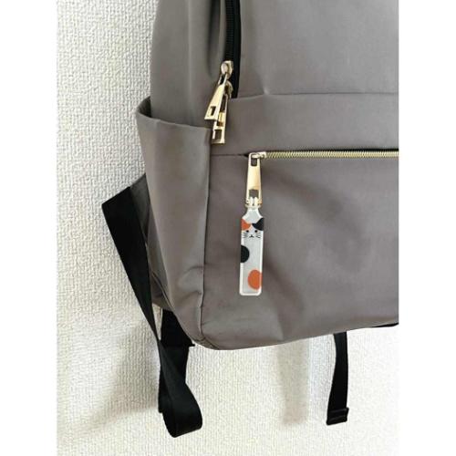 ネームタグ リフレクタージッパータグ ミケ ねこ デコレ 反射