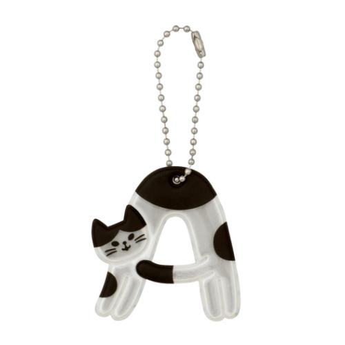 猫のイニシャルキーリング Cat's initial ネコのイニシャルシリーズ キーリング ねこ デコレ A