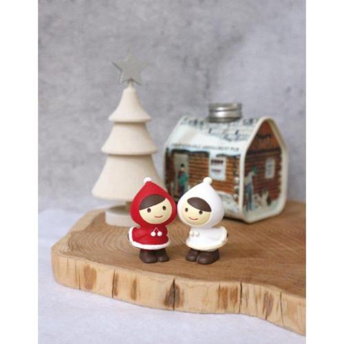 赤ずきんマスコット（ゆきんこ白ずきん）【オトギッコクリスマス