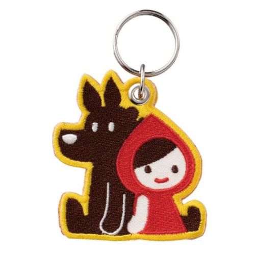 刺繍キーホルダー Otogicco キーリング デコレ 赤ずきんとオオカミ