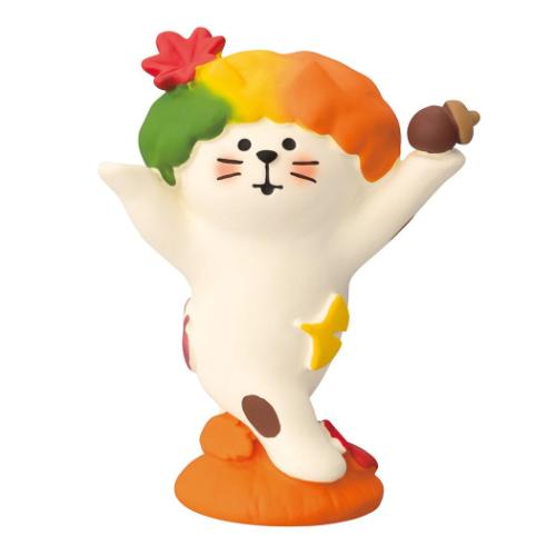 ねこちゃんチャーム　キラキラ紅葉×りす×どんぐり×落ち葉 紅葉おどり猫 マスコット concombre デコレ 爆買 : 雑貨&アートの通販