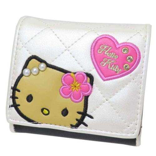 ハローキティ BOXコイン三つ折り財布 ミニウォレット ワッペン
