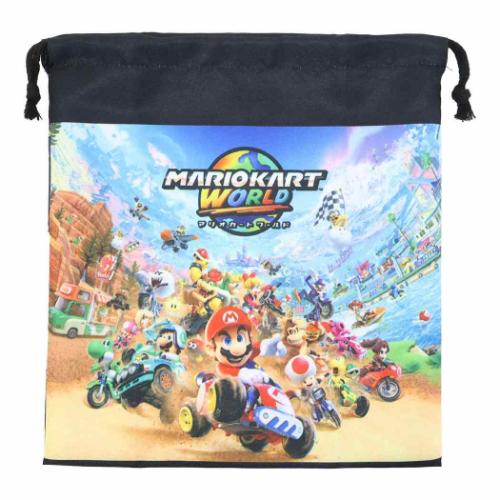 巾着袋 マリオカートワールド きんちゃくポーチM 新学期準備雑貨 幼稚園 小学生