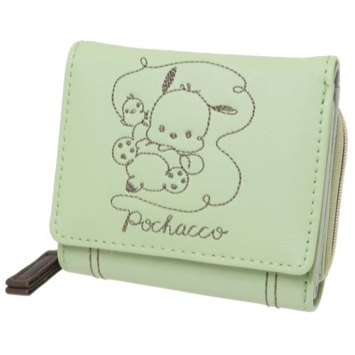 ポチャッコ キャラクター ミニウォレット ラウンドミニ財布 三つ折りコンパクト財布 刺繍シリーズ サンリオ