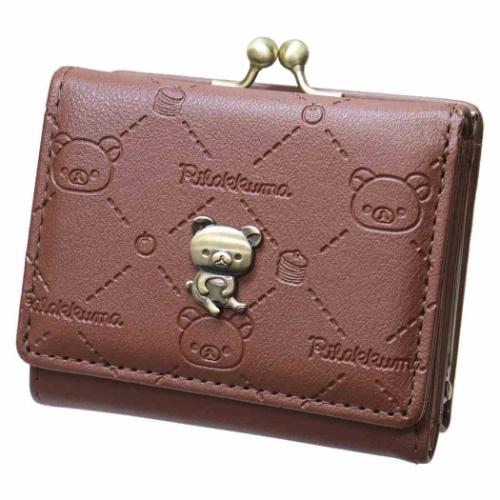 リラックマ キャラクター ミニウォレット 口金ミニ財布 三つ折り
