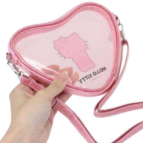 ハローキティ ハート形ラメクリアポシェット ショルダーバッグ サンリオ キャラクター