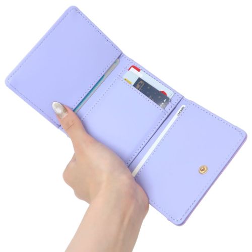 パープル 三つ折り財布 カードスロット付き 楽天市場】三つ折り財布 コンパクト ミニ財布 recomma 日本製 本