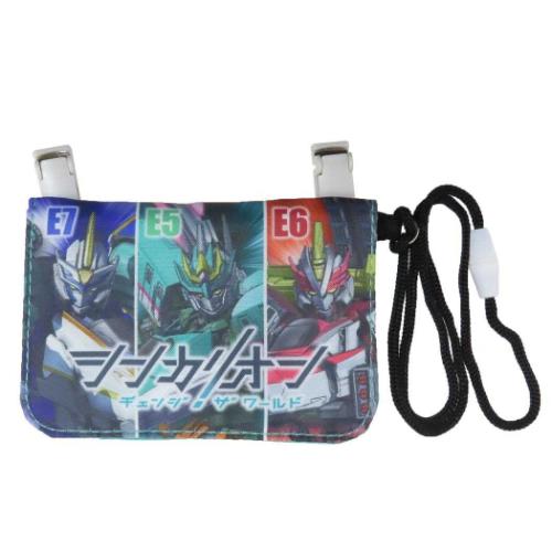 クリップポケット 新幹線変形ロボ シンカリオン チェンジ ザ ワールド ネックコード付きミニお出かけウォレット ミント サンアート クリップポーチ ポシェット