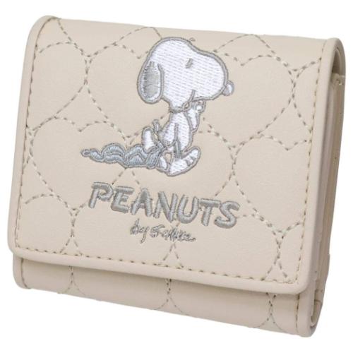ピーナッツ スヌーピー 三つ折り財布 パスケース 4点セット キャラクター ウォレット まとめて キッズ レディース PEANUTS PEANUTS スヌーピー 三つ折りBOX財布 ミニウォレット ベージュ