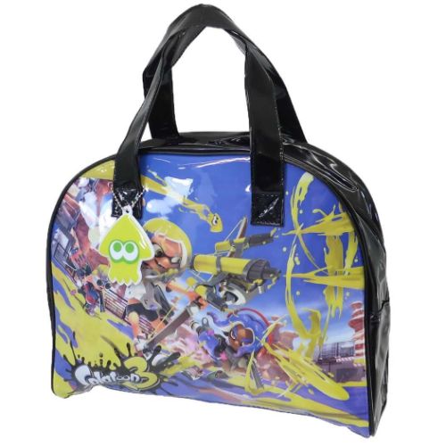 ビーチボストンバッグ プールバッグ スプラトゥーン3 ブラック サンアート 海プール レジャー用品 ビーチバッグ キャラクター