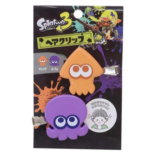 スプラトゥーン3 ヘアクリップ 2個セット ヘアアクセ オレンジx